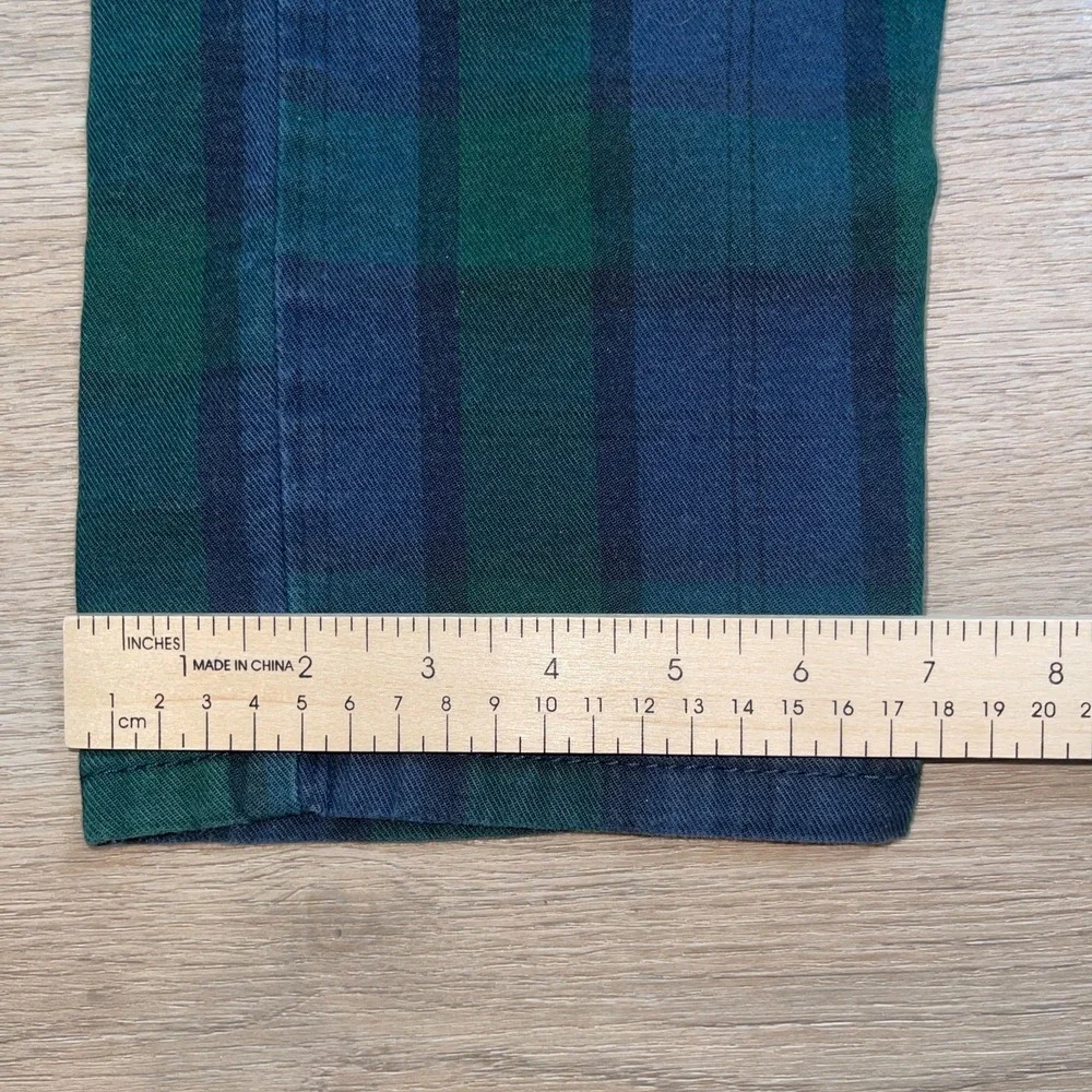 Levi's 502 Mens Regular Taper Plaid Pants Green Blue Tartan Size W32 L32 White T